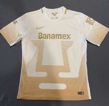 Pumas UNAM Authentic Nike Jersey Mens Size XL  White Gold 2015 Soccer Futbol
