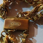 Miriam Haskell Gold Chain Necklace Box Closure Metal Vintage Signed