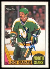 Dirk Graham Autographed Signed 1987-88 O-Pee-Chee Card 184 Minnesota North Stars