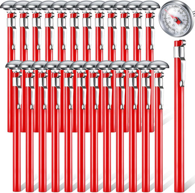 12 Pcs Stainless Steel Kitchen Thermometer with 5 Inch Long Stem 1 Inch Dial The