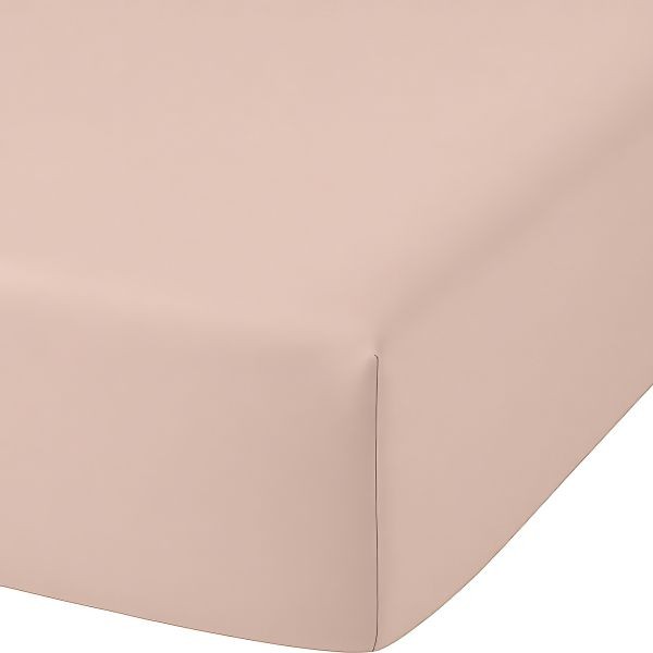 Drap housse 160x200 cm en bambou métis rose pour lit deux places standard