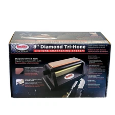 Smith's Diamond Arkansas 3 Stone 8" Tri-Hone Knife Tools Sharpening System 50008