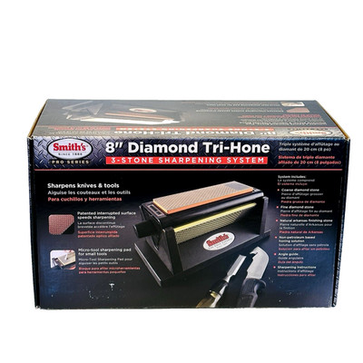 Smith's Diamond Arkansas 3 Stone 8'' Tri-Hone Knife Tools Sharpening System 50008
