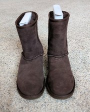 New UGG Australia Women's Suede Classic Short Pull On Boots Brown Chocolate