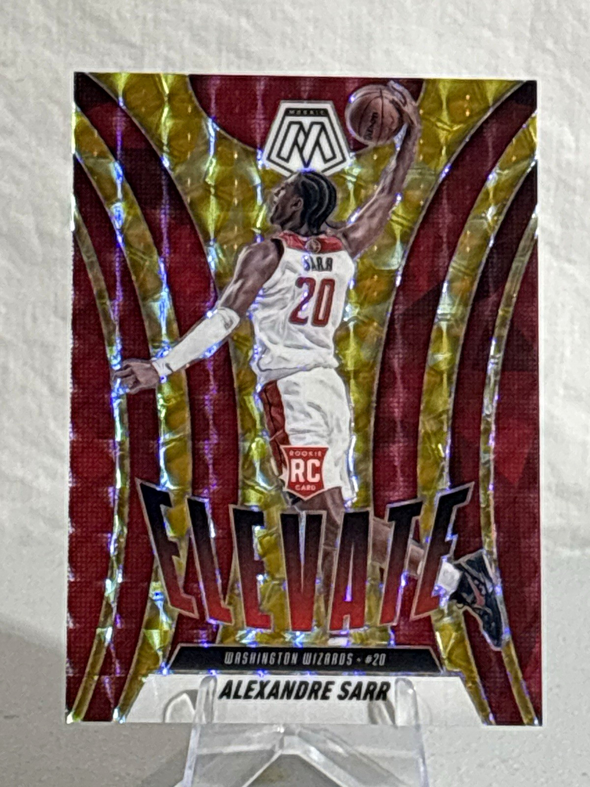2024-25 Panini Mosaic Basketball - Elevate Alexandre Sarr #7 Yellow /99 (RC)
