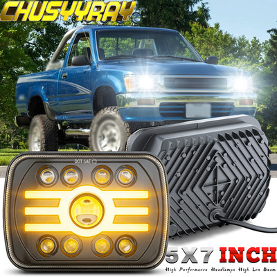 New For Nissan Mitsubishi Mighty Max 5x7 7x6''inch LED Headlight Hi-Lo Beam DRL