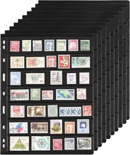 20 Sheets Stamp Pages Collector Stamp Collecting Album Binder Standard 9 Hole...