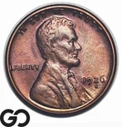 1926-S Lincoln Cent Wheat Penny, Lustrous Choice BU++RB, Lovely Color