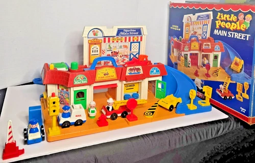 Fisher‑Price Little People Main Street – 1980 Vintage Playset with box