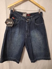 VTG Y2K South Pole Baggy Denim Jean Shorts Mens 34 FITS 30 Skater Hip Hop NEW