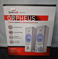 Redragon GS550 White Orpheus PC Stereo Gaming Speakers Sound Bar
