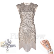 1920's Flapper Dress Great Gatsby Party Prom Gown Womens Sequins Evening Dresses