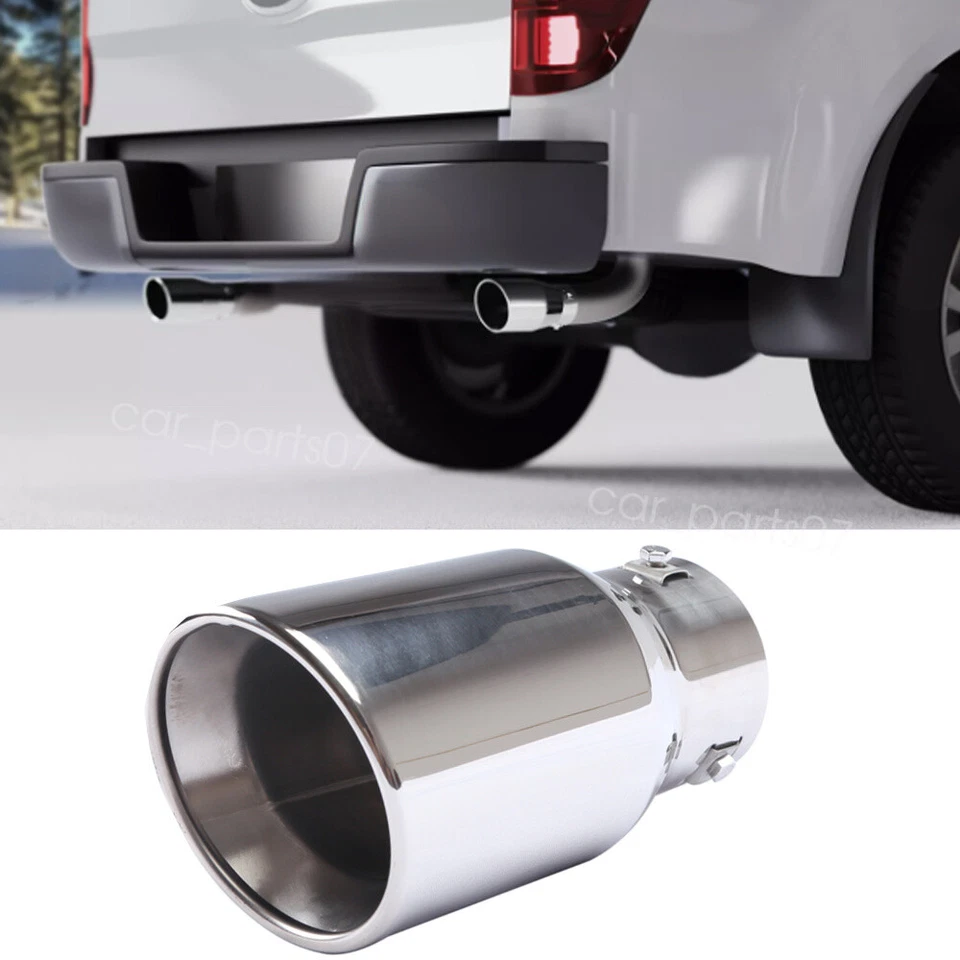2PCS Silver Car Tail Rear Round Exhaust Pipe Tail Muffler Pipe for Ford Fusion Foto 4 de 4
