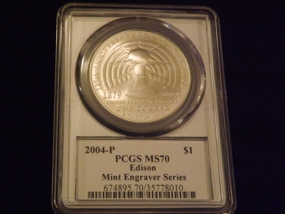 2004-P     $1    EDISON    Mercanti Label         PCGS   MS 70 - Image 2 of 2