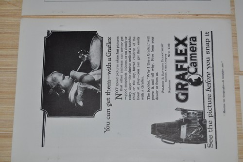 1918-29 GRAFLEX Camera advertisements x13, print ads, Graflex, Kodak, 13 ads - Bild 2 von 14