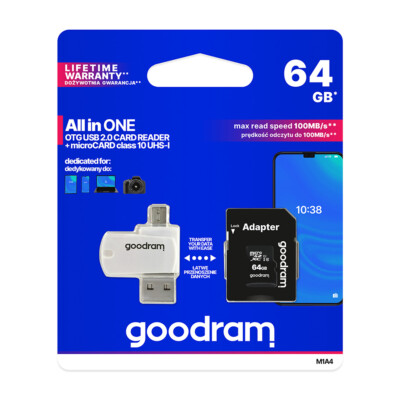 SD Speicherkarte 64GB micro SD Auto Kamera  + Adapter + Kartenleser