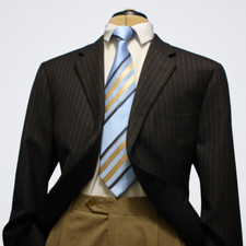 Hickey Freeman Sport Coat 46S Charcoal Pinstripe Loro Piana 150's Tasmanian Wool