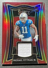2020 Select Michael Pittman Jr. Red Prizm Patch RC #RS-MPI Colts