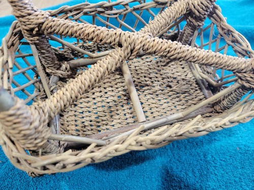 1920'S VINTAGE ORNATE WICKER SET DOLL 2 CHAIR LOVESEAT ARM CHAIRS hand made - Picture 7 of 12