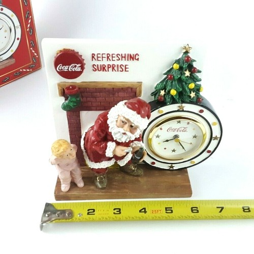 1998 Coca Cola Santa REFRESHING SURPRISE Christmas Collectible Figurine Clock - Picture 11 of 12