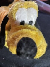 VINTAGE DISNEY LG. PLUTO DOG BEANBAG PLUSH 14" WITH TUSH TAG SYNTHETIC PELLETS