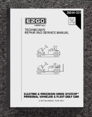  2001-2003 Golf Cart Service Manual EZ TXT Electric Shuttle 2+2 Golf Cart 28Z