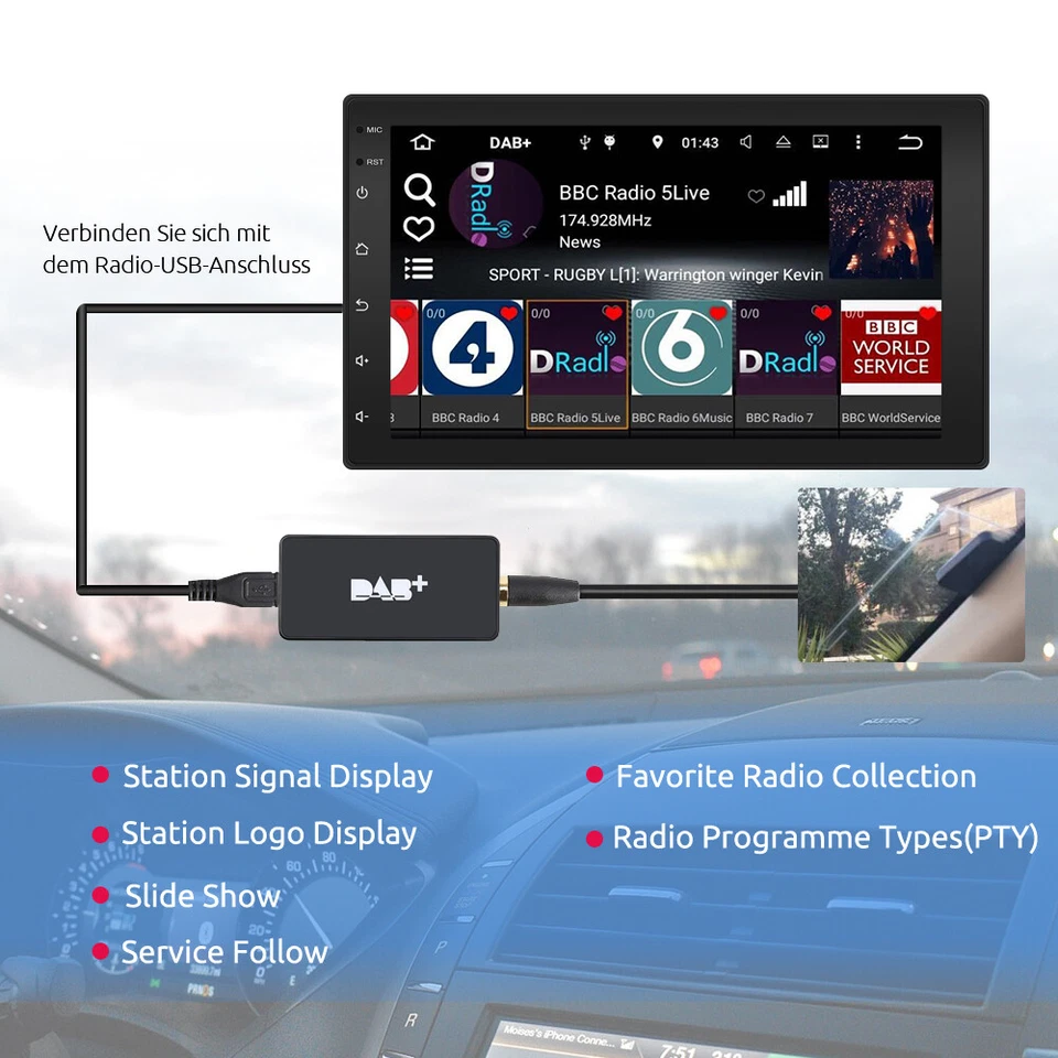 ESSGOO DAB/DAB+ Adapter UKW-Übertragung Empfänger für Android Autoradio 5.0+ - Bild 3 von 4