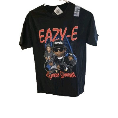 Eazy-E T-Shirt Express Yourself Puff Paint Ruthless Records NWA Compton Small 