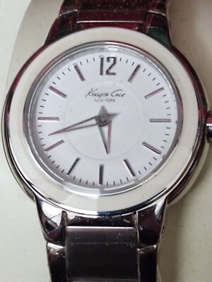 Kenneth Cole Classic White Enamel Bezel White/Steel 30 mm 