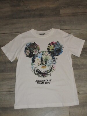 Mickey Mouse T-Shirt Weiß Gr. XS 34 158 164 Pull & Bear