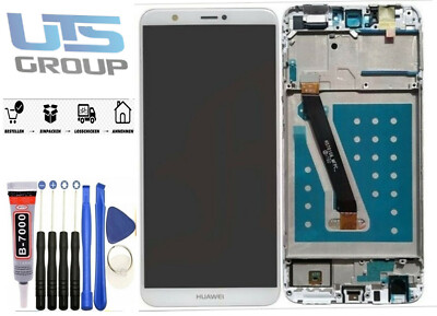 Für Huawei P Smart FIG-LX1 Enjoy 7S LCD Bildschirm Display Touchscre Rahmen Weiß