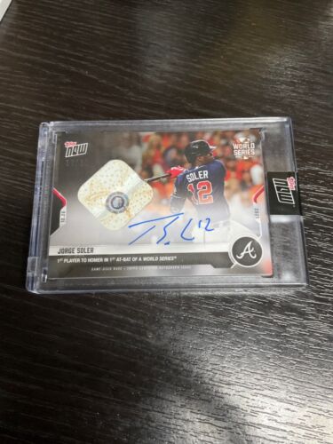 2021 Topps Now Jorge Soler Braves World Series Base Relic Auto Autograph /99 MVP - Picture 1 of 2