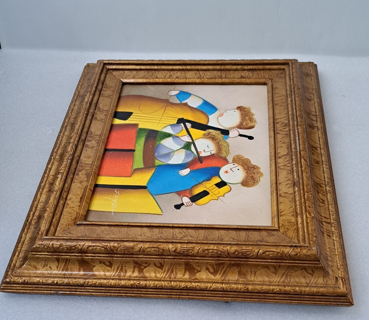 ☆ジェイ ロイバル 油彩 ボール遊び F3号 ☆ J.Roybal 油絵 額装 □1769