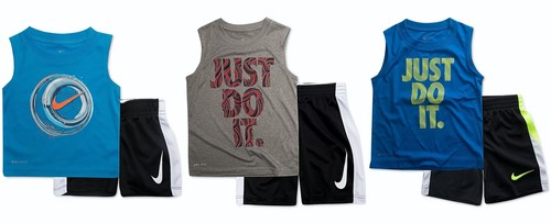 New Nike Little Boys Muscle Tank & Shorts Set Choose Size & Color MSRP $36 - Afbeelding 1 van 3