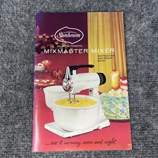 Vintage Deluxe Sunbeam Mixmaster Mixer Original Owners Manual Recipe Book 1957