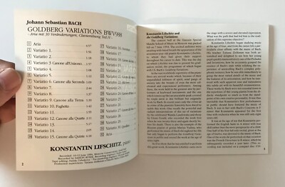 J.S. Bach Goldberg Variations BWV988 Konstantin Lifschitz Piano NM