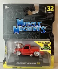 1993 CHEVROLET 454 SS PICKUP RED 1/64 DIECAST MODEL BY MUSCLE MACHINES