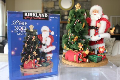 Kirkland Signature Fabric Mache Santa Claus Decorating The