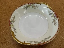 Royal Chester Ogden SERVING BOWL 9" Red Pink Green Floral Gold Vtg Japan