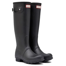 Hunter Original Tall Rain Boots Black Refined Women's 