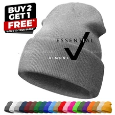 Solid Cuff Beanie Hat Plain Knit Winter Cap Slouchy Skully Ski Warm Men Women CF