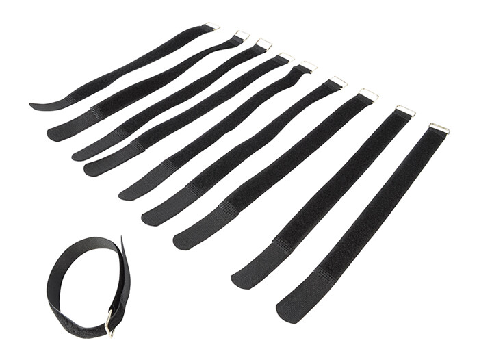 Fabric Cable Ties, Reusable With Hook & Loop Fastening 20 x 200mm Pack of 10