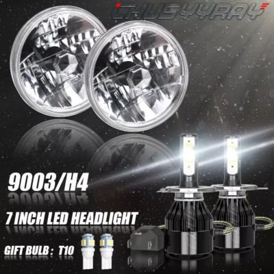 For Dodge D100 D200 D300 Pickup 7inch Round LED Headlights Hi/Lo Sealed Beam 2X