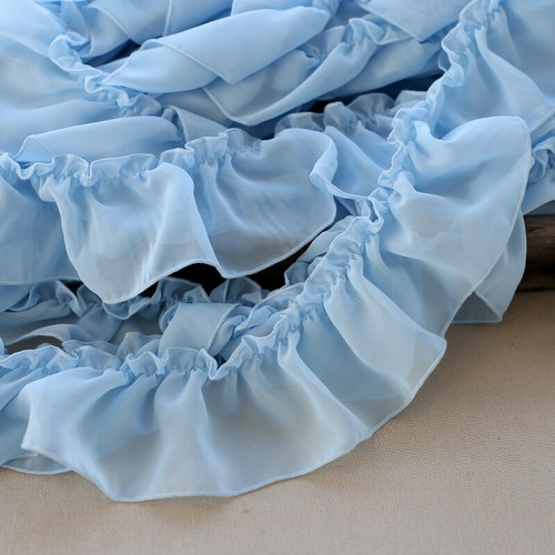 5M Chiffon Frill Ruffles Edging Trimming DIY Lace Dress Curtain Crafts Sewing - Picture 8 of 20