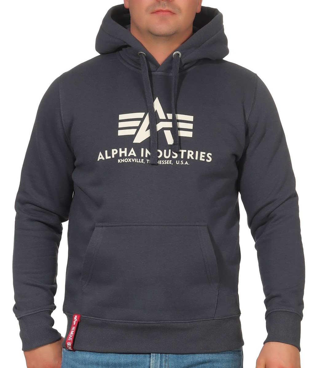 Alpha Industries Basic Hoody Sweat met capuchon voor heren Black : Alpha Industries