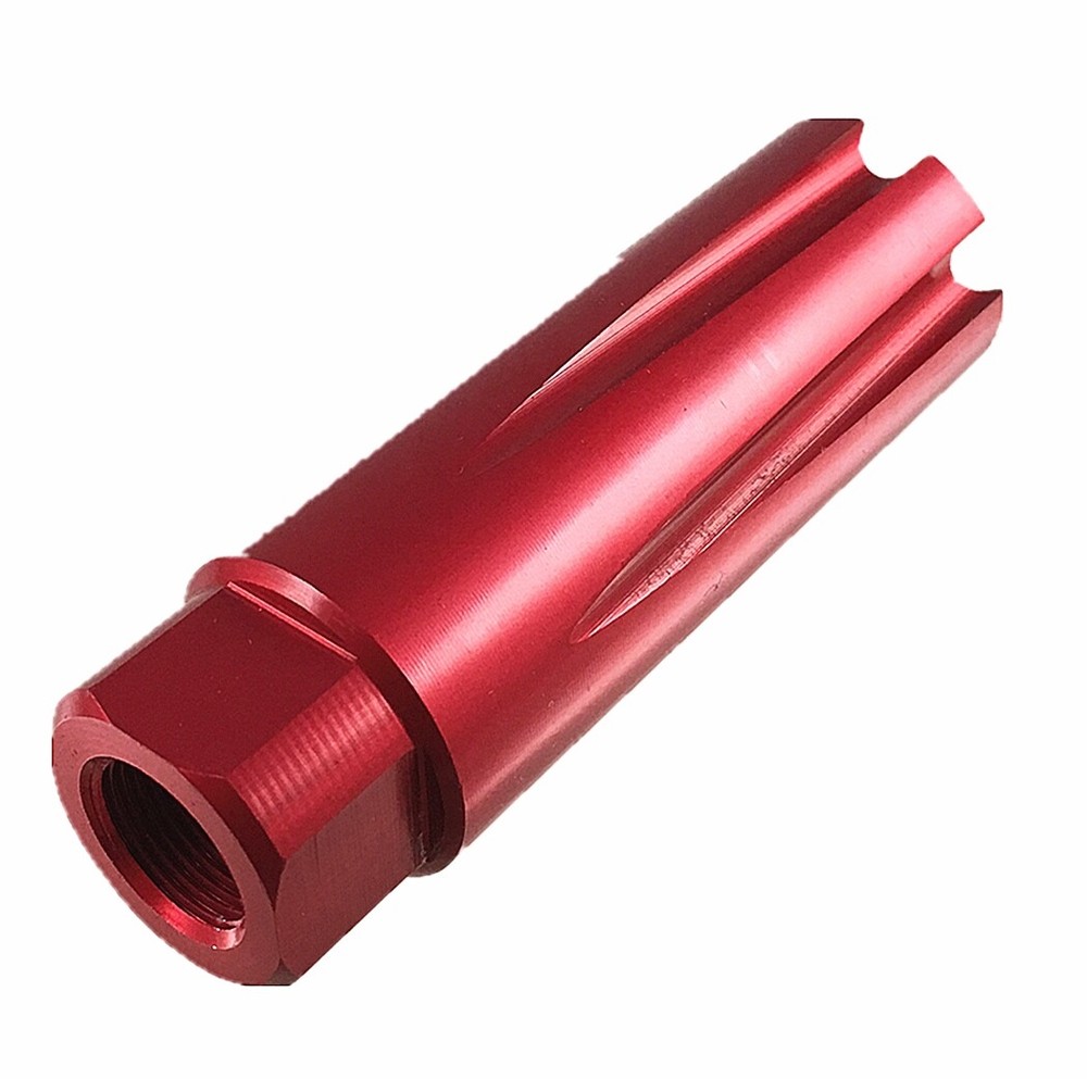 Red Anodized Aluminum Muzzle Brake 1/2x28 Thread for 22LR 5.56 AR15