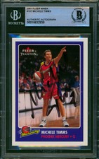 2001 Fleer Tradition WNBA MICHELE TIMMS Signed Card 107 Slabbed Auto Mercury BAS