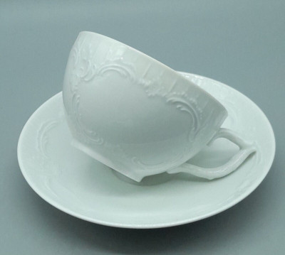 Fürstenberg Philippine weiß 1 Teetasse 1 Untertasse Porzellan Tee Service