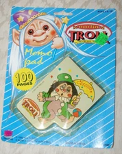 Troll 100 page Notepad with Clown Troll on Cover from 1992