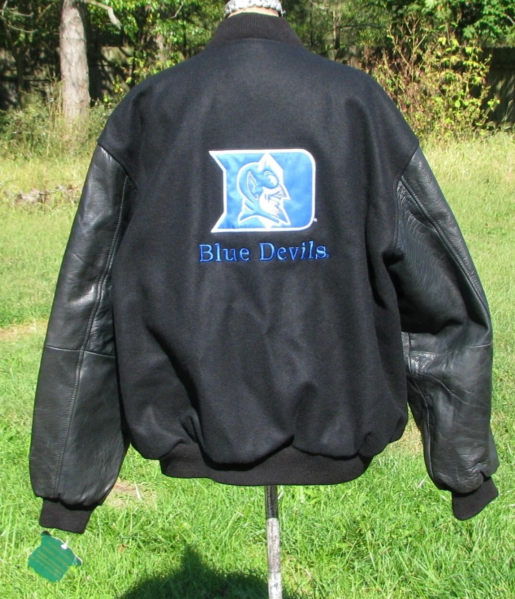 NWT Leather Wool Black Duke Blue Devils Varsity Letterman Jacket XL Chukkers